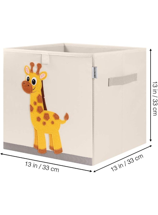 CLCROBD Foldable Animal Cube Storage Bins Fabric Toy Box/Chest/Organizer for Kids Nursery, 13 inch (Elegant Giraffe) - Image 2